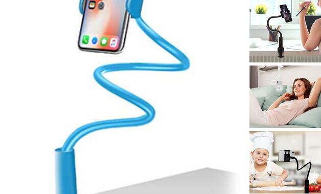 Phone Holder for Desk Gooseneck Bed Mount Cell Phone Stand Clamp with Blue
