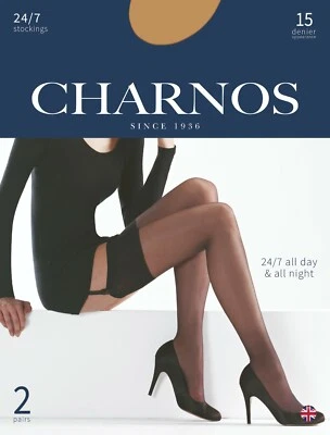 Charnos 24/7 Stockings 15 Denier Sheer Leg Reinforced Toes 2 Pair Pack