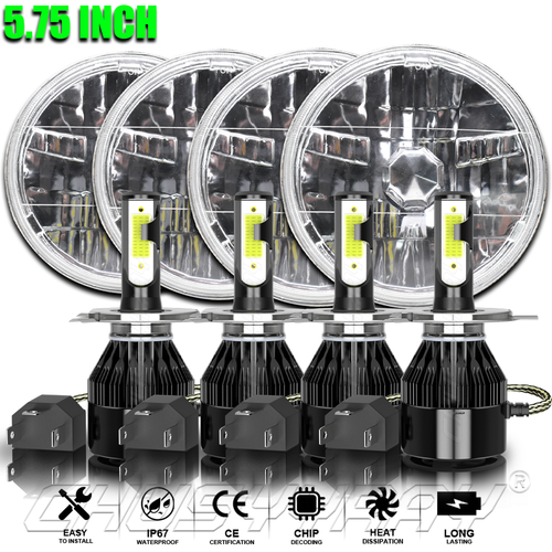 4PC For Datsun 620 Pickup 19721974 DOT 53/4 5.75" inch LED Headlights