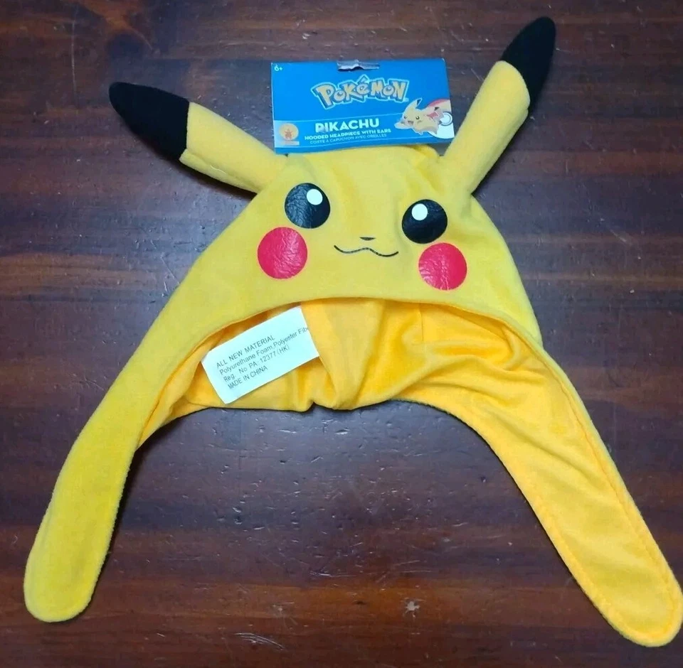 Pikachu Pokémon Hallween Disfraz Con Capucha Tocado, Orejas y Cola Conjunto Juvenil Amarillo Foto 2 de 4