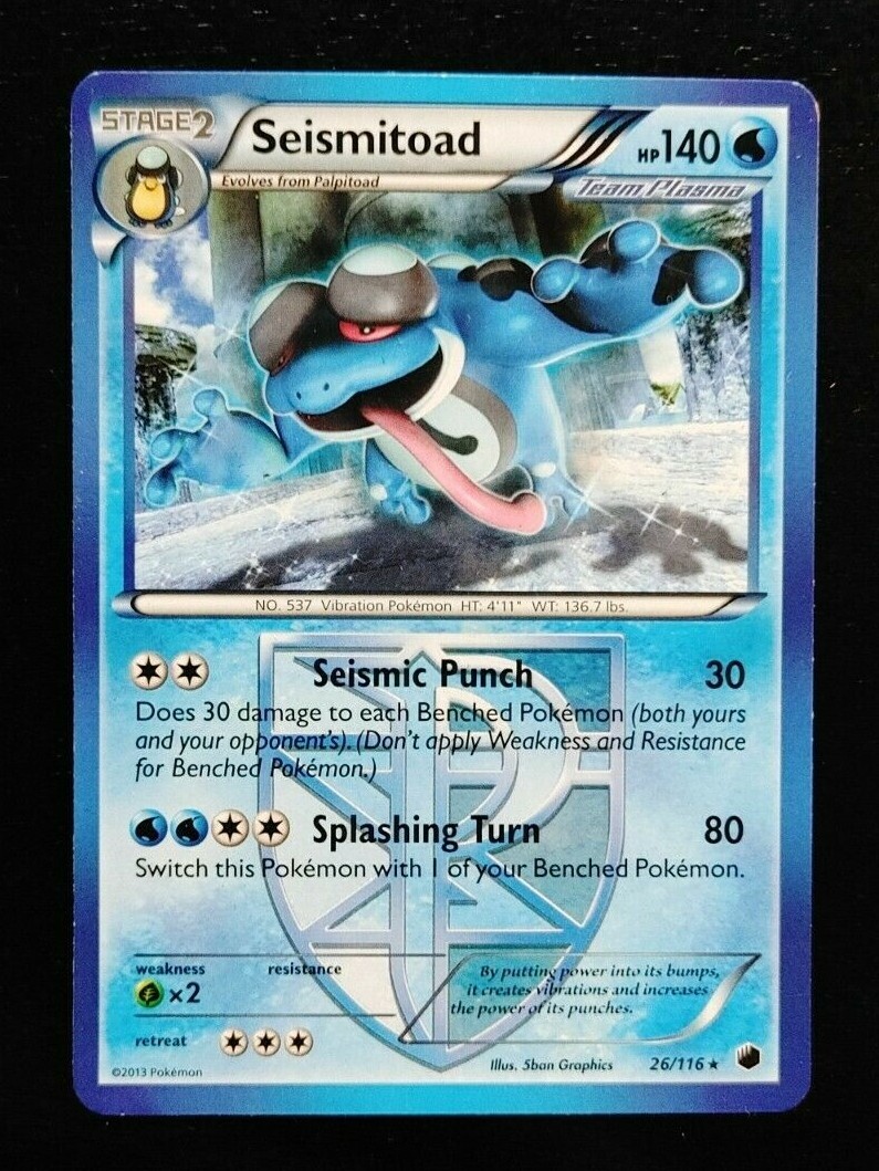 Pokémon TCG: プレイマット サイコソーダ Pokémon TCG - Seismitoad - 26/116 - Rare - Plasma Freeze Set