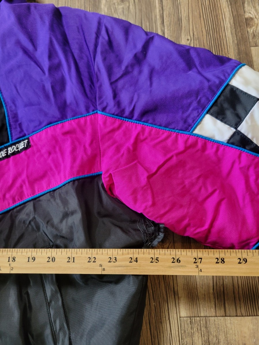Vintage Joe Rocket L Jacket Ski/Snowmobile Winter Coat Pink Black