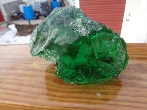 Glass Rock Slag Pretty Clear Limey Green 4.0 lbs JJ92 Rocks Landscape