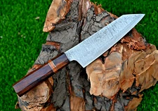 Custom Hand Made Forged Damascus Steel Kitchen Chef Knife Wood Handle 2735