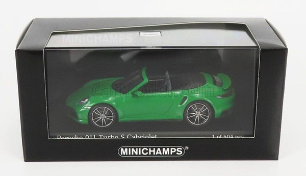 Porsche 911 992 Turbo S Cabriolet 2020 GrüN Metallic Minichamps 410069482 1:43-image