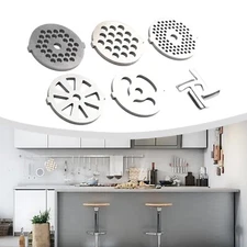 5 Grinder Plates + 1 Cutter Blade-Food Mincer Cutter Parts-For Meat Grinder Part