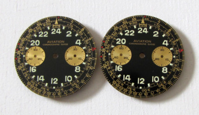 Valjoux 7733, 2x  24hour dial AVIATION. NOS swiss made