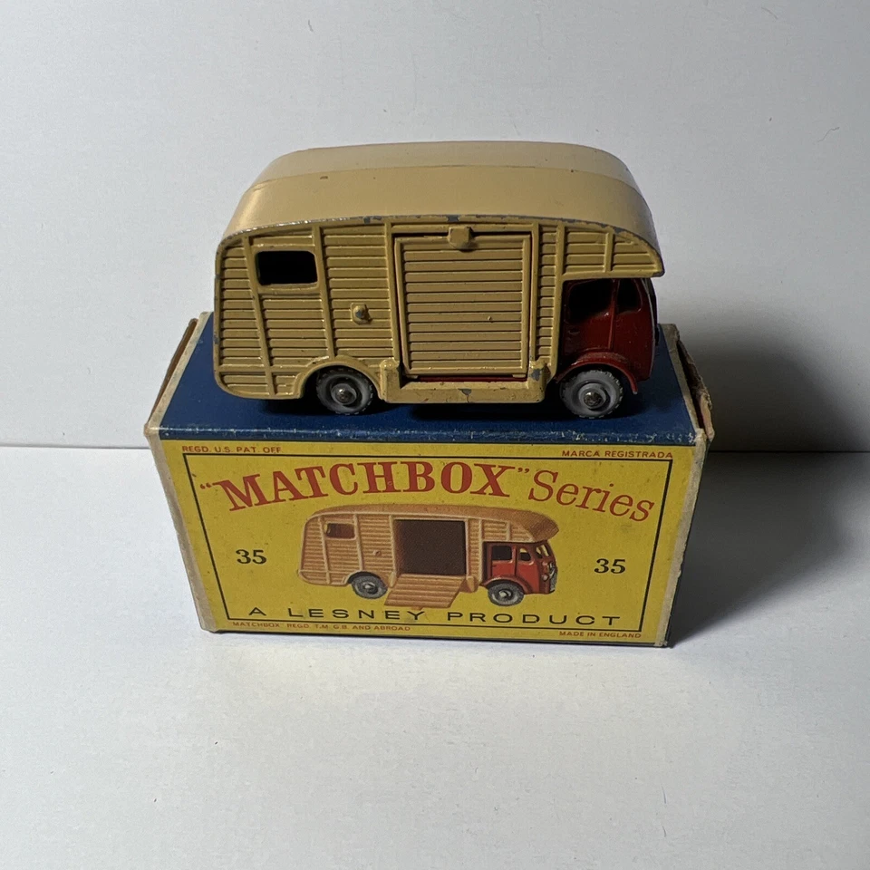 Caja de cerillas Lesney Moko #35A años 50, casi nueva en caja D1 rueda gris original Foto 2 de 4