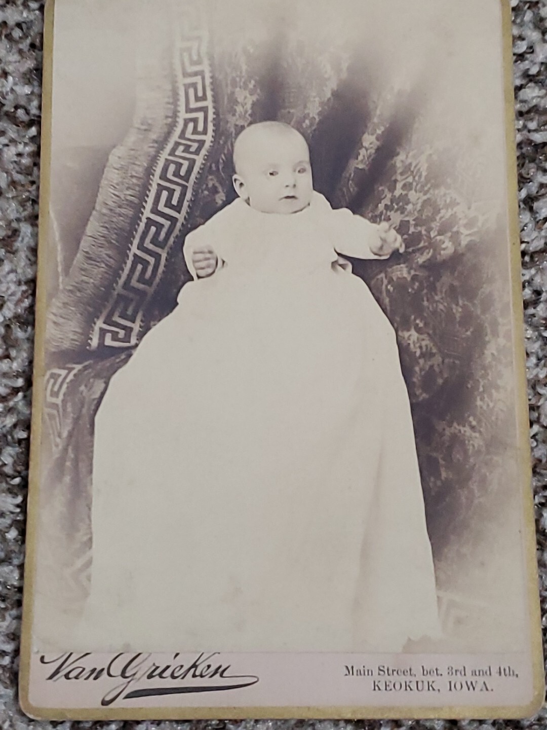 Vintage Photo Bany Boy Borm 1883 Van Grieken Studio Keokuk Iowa Ephemera 7"x4" thumbnail 2