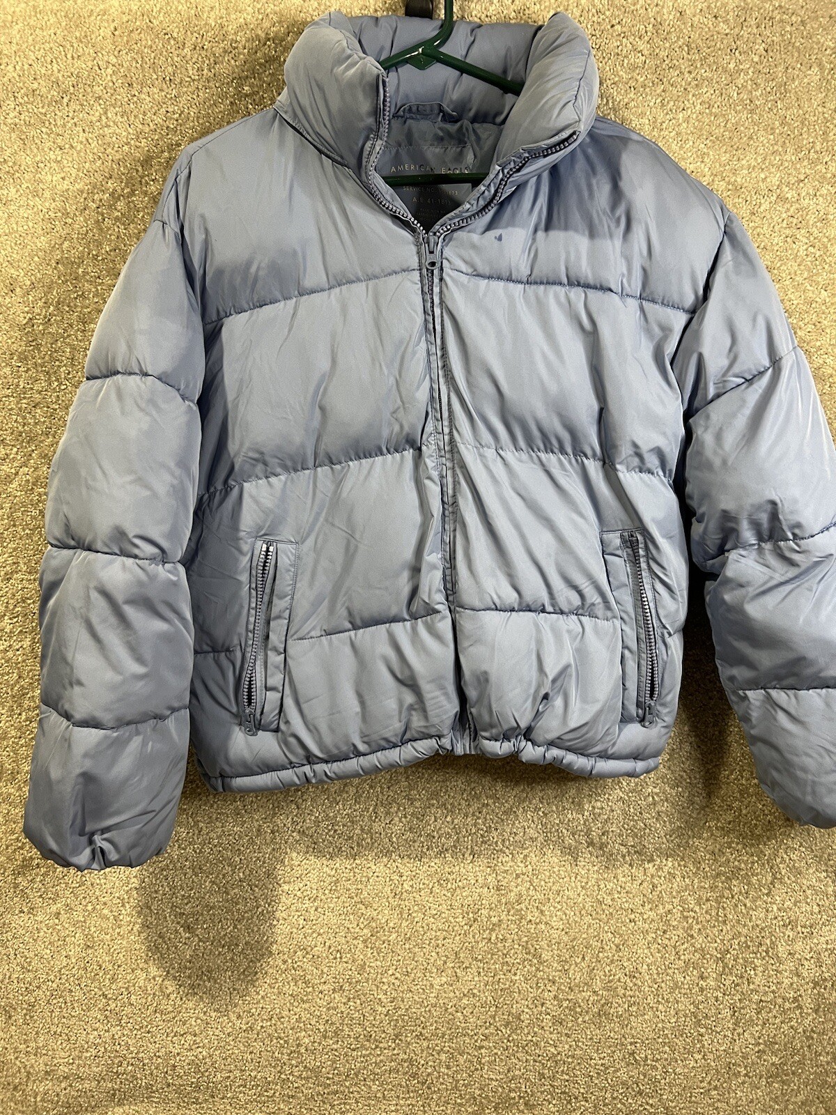 American Eagle Puffer Jacket Women's Size Med Baby Blue Winter Coat eBay
