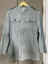 Woman Jacket. Light Blue Cotton Striped Jacket. Size: Xs / Uk 6 / Fr 34 Sezane