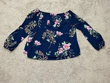 Gap Womens Shirt Size Medium Multicolor Floral Print Elastic Neckline Flowy