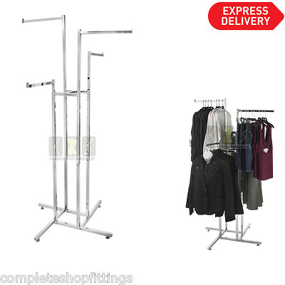 WAY STRAIGHT ARM CLOTHES RAIL HEAVY DUTY SHOP DISPLAY GARMENT