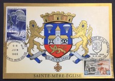 Carte 1er Jour D Day, Libération Sainte Mère Eglise, 1964, 1969