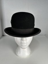 antique black bowler derby hat vintage stafford  co. london