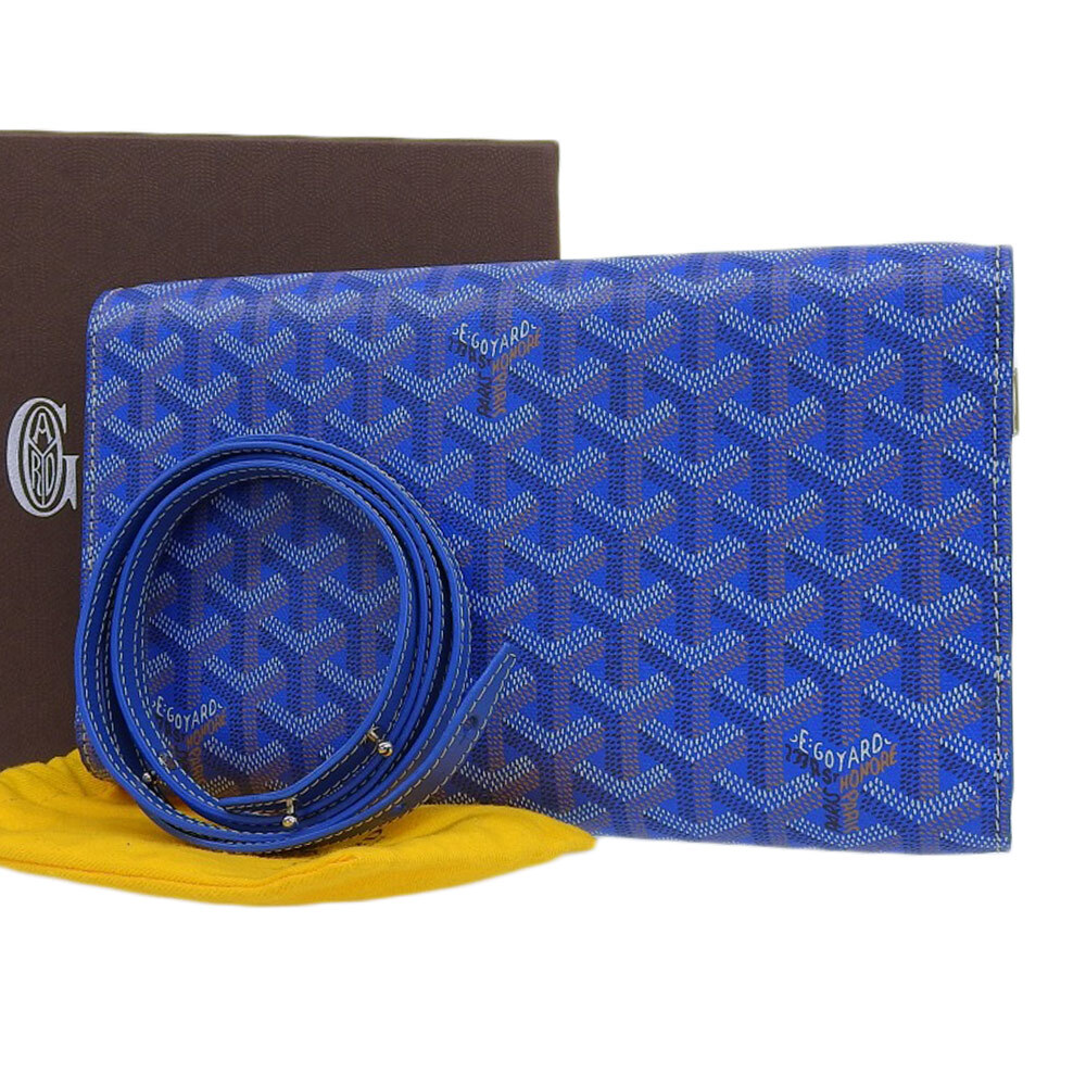 GOYARD Monte Carlo PM Shoulder Bag Coated canvas x leather blue image 2