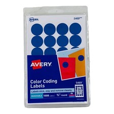 1008/Pack Avery Blue Circle Dot Labels Printable Removable Color-Coding 3/4"