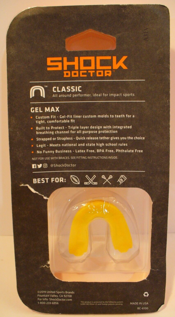 Shock Doctor Gel Max Mouthguard Youth Yellow sports mouth guard protector  10- | eBay