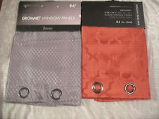 Grommet Window Panels Pair 38x84 Patterned Drapes Curtains Long NEW