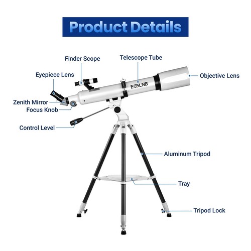 80mm Aperture 700mm Focal Length Astronomy Telescope for Kids and Beginners - Picture 7 of 10