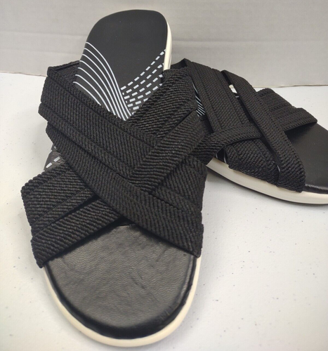 Womens 8 Blk Orthopedic Open Toe Sandals Damping Sole Stretch Side Arch Support - Picture 2 of 6
