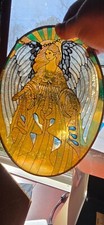 Vtg stained glass Angel suncatcher