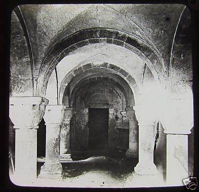 Glas Magische Laterne Dia ST PETERS CRYPT OXFORD UM 1890 ENGLAND