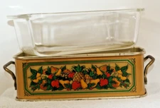 Vintage Pyrex Loaf Pan Ovenware 1981 Teleflora Serving Rack Tray England