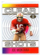 Joe Montana 2021 Panini Illusions #CS-12 Clear Shots Rainbow