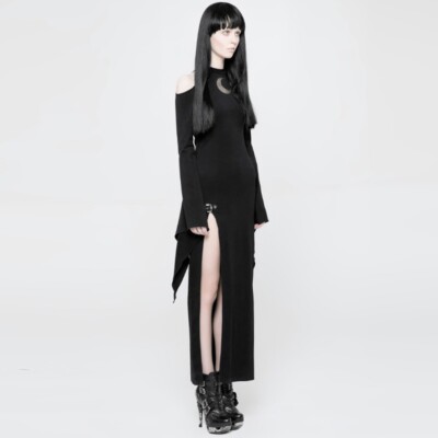 witch maxi dress Xpluswear Design Plus Size Halloween Costume Gothic Black Velvet Witches Maxi Dress (Without Gloves)Ships 24h