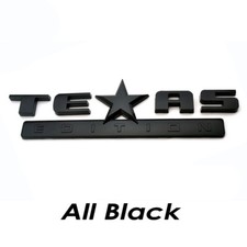 1pc Texas Edition Emblem All Black Chevy Silverado Sierra Universal Decal