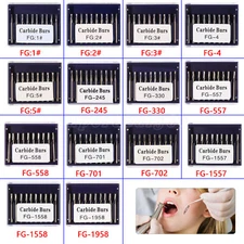 10-50PCS Dental Round Tungsten Steel Carbide Burs FG for High Speed Handpiece OR