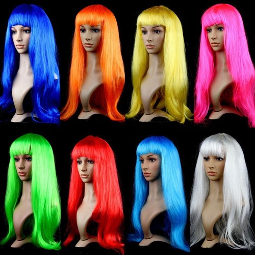 Frangia dritta Parrucca donna Parrucca lunga diritta Abbaglia i capelli lunghi
