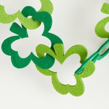 72" Long Green Felt St Patrick's Day Irish Shamrock Chain Garland