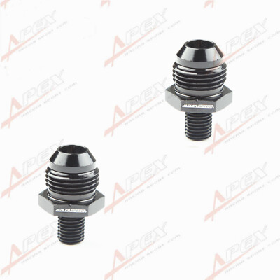 US 2PCS Aluminum AN8 AN-8 Male Flare To M10x1.25 Metric Straight Fitting Adapter