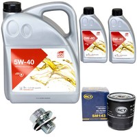 MotoröL Set Febi SAE 5W-40 7 Liter + ÖLfilter + Schraube FüR Toyota Hilux Hiace