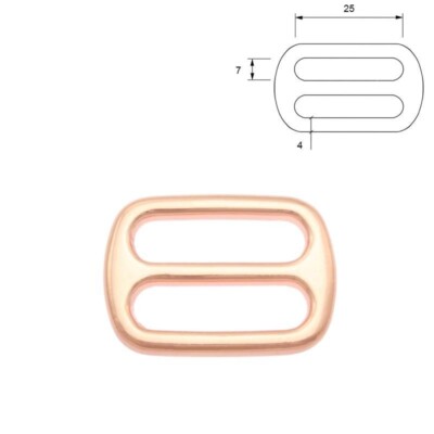 Roségold Halsband Tri Glide - 25 mm - 1'' Hundehalsbänder - Haustierausrüstung