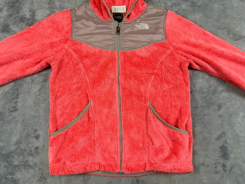 THE NORTH FACE OSO GIRLS JACKET LARGE (14-16) PINK FLEECE FULL ZIP HOODED - Picture 3 of 11
