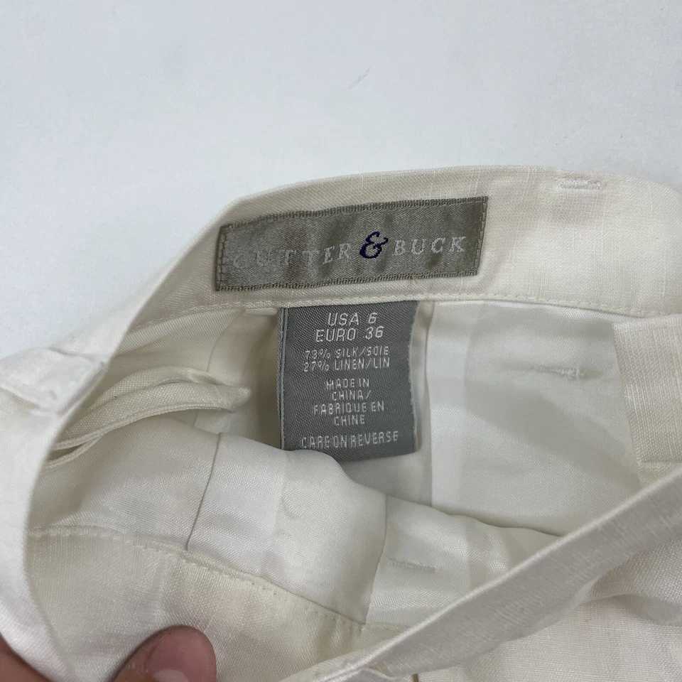 NWT Cutter & Buck Silk/Linen High Rise Pleated Shorts Las Vegas Country Club 6 - Image 3 of 4