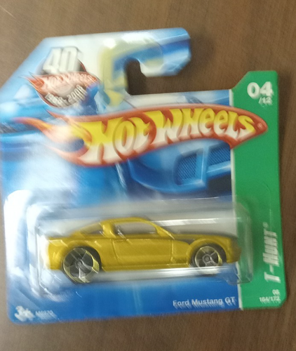 Hot Wheels Treasure Hunt 92 Ford Mustang - T-Hunt 2012 Short Card (Yellow Stripes)