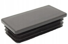 10x Rectangular Tube Lamellar Plug 25x45 mm Black End Caps Plastic