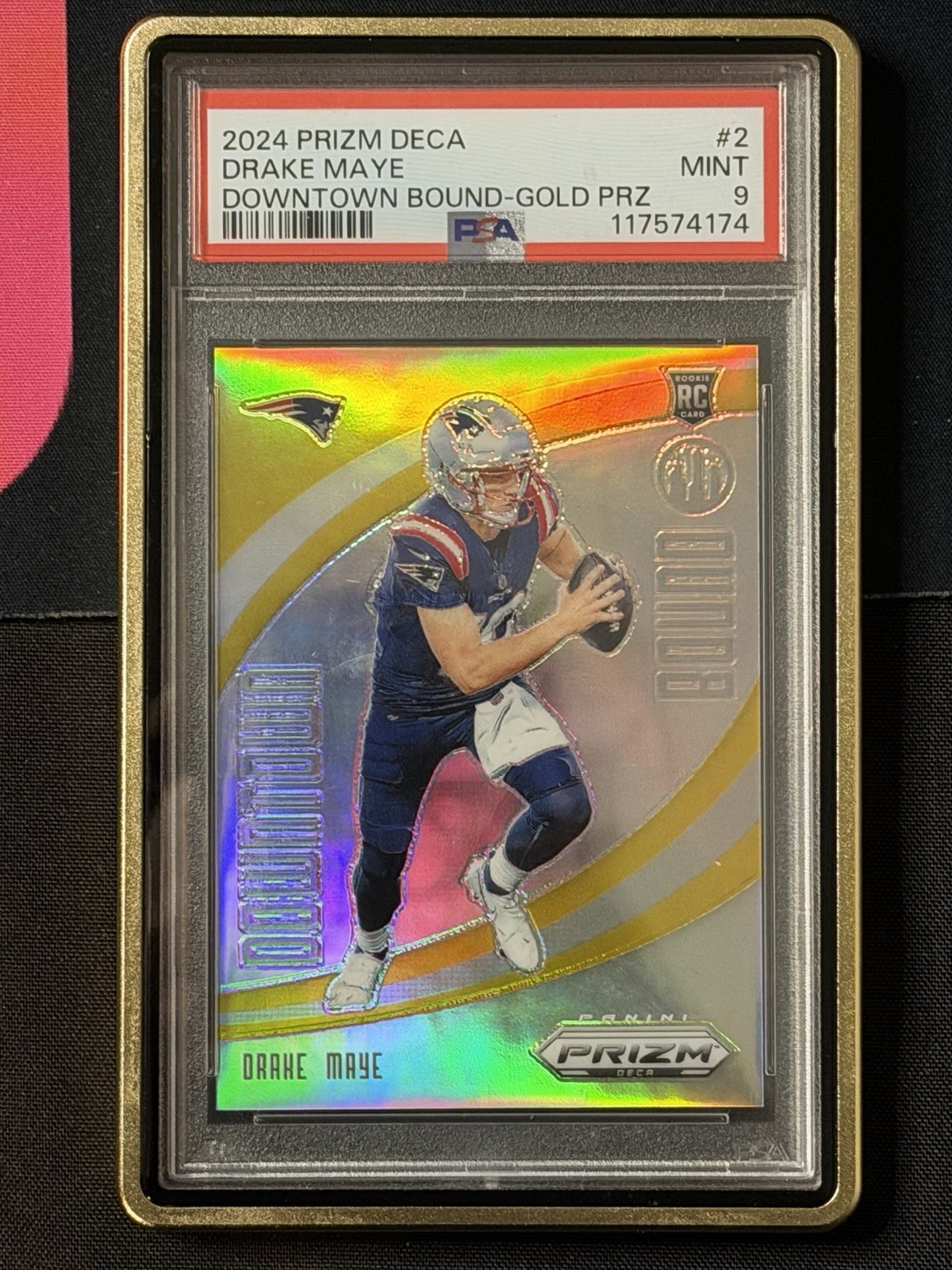 Drake Maye Panini Prizm Deca Downtown Bound #2 Gold Prizm