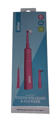 bliss Sonic Tooth Polisher & Cleaner Pink IPX6 LED Rechargeable