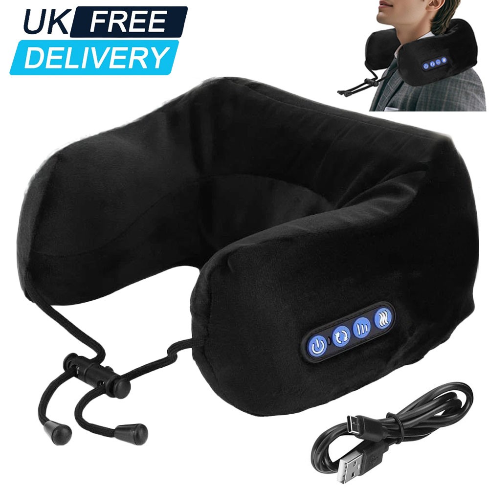 Electric Kneading Neck Massager U Shaped Travel Massage Pillow Rest Pain Relief