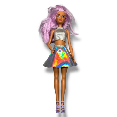 #ad Mattel You Can Be Anything Careers Pop Star Barbie Doll Purple Hair Outfit $6.99