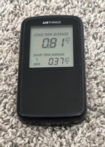  Airthings 2350 Battery Operated Digital Radon Detector LED Display Portable