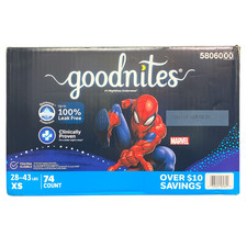 Goodnites Nighttime Bedwetting Underwear for Boys, XS, 28-43lbs., 74ct Marvel 