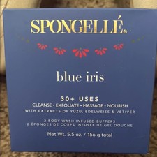 Spongelle Blue Iris Boxed Duet Body Wash Infused Buffers- 2 Sponges