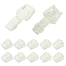0.5" Zipper Pull Cord Lock, Plastic Shoe Lace End Clips, 12 Pack White