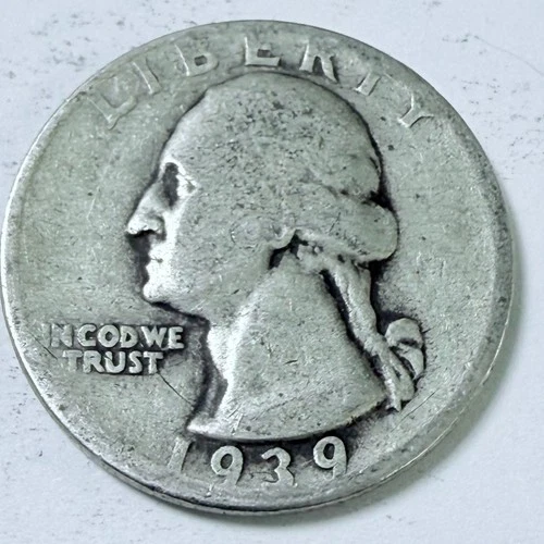 1939 Washington Quarter 90% Silver Circulated Coin Free Shipping #7680
